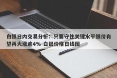 白银日内交易分析：只要守住关键水平银价有望再大涨逾4%-白银价格日线图