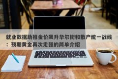 就业数据助推金价飙升华尔街和散户统一战线：预期黄金再次走强的简单介绍
