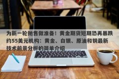 为新一轮抛售做准备！黄金期货短期恐再暴跌约55美元机构：黄金、白银、原油