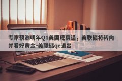 专家预测明年Q1美国现衰退，美联储将转向并看好黄金-美联储qe退出