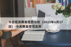 今日现货黄金走势分析（2025年1月17日）-今天黄金现货走势