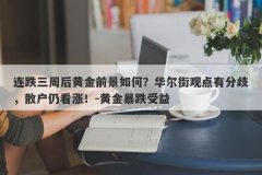 连跌三周后黄金前景如何？华尔街观点有分歧，散户仍看涨！-黄金暴跌受益