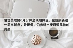 包含美联储6月份降息预期降温，金价刷新逾一周半低点，分析师：仍有进一步