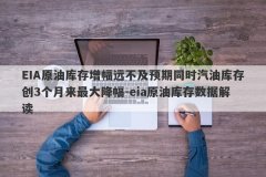 EIA原油库存增幅远不及预期同时汽油库存创3个月来最大降幅-eia原油库存数据解