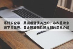 系好安全带！美国逼近债务违约、非农重磅来袭下周美元、黄金恐波动性恐加剧