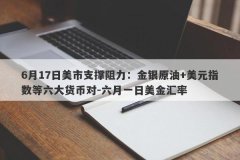 6月17日美市支撑阻力：金银原油+美元指数等六大货币对-六月一日美金汇率