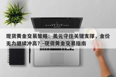 现货黄金交易策略：美元守住关键支撑，金价无力继续冲高？-现货黄金交易指