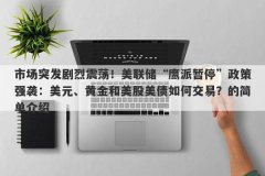 市场突发剧烈震荡！美联储“鹰派暂停”政策强袭：美元、黄金和美股美债如何