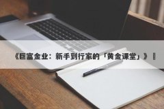 《巨富金业：新手到行家的「黄金课堂」》‌